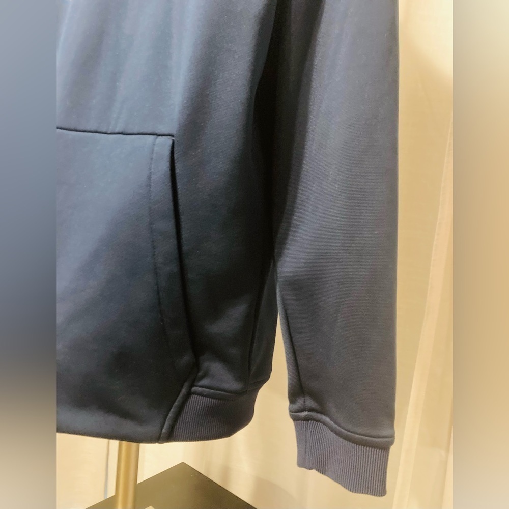 SM under armour high neck hoodie cold gear loose fit navy sweatshirt with hood - Picture 5 of 7